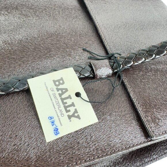 BALLY Vintage Brown Leather Braids Straps Shopper Tote Bag Made in Italy - Picture 7 of 16